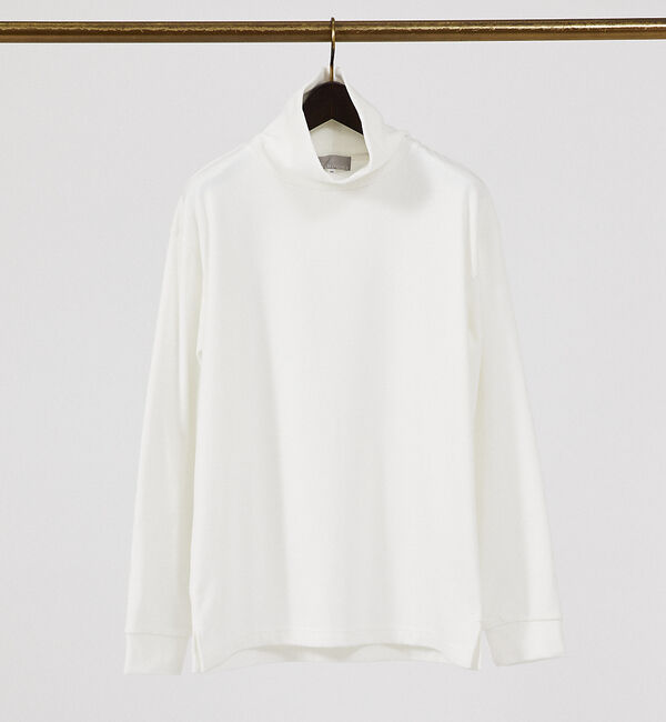 ABAHOUSE「【起毛スムース】パウダーストレッチ タートルネック カットソー」|Tシャツ・カットソー|ホワイト