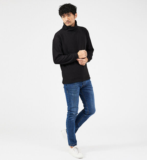 ABAHOUSE「【起毛スムース】パウダーストレッチ タートルネック カットソー」|Tシャツ・カットソー|