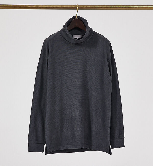 ABAHOUSE「【起毛スムース】パウダーストレッチ タートルネック カットソー」|Tシャツ・カットソー|チャコールグレー