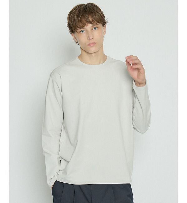 ABAHOUSE「コットンフラノ クルーネック 長袖Tシャツ / ストレッチ」|Tシャツ・カットソー|