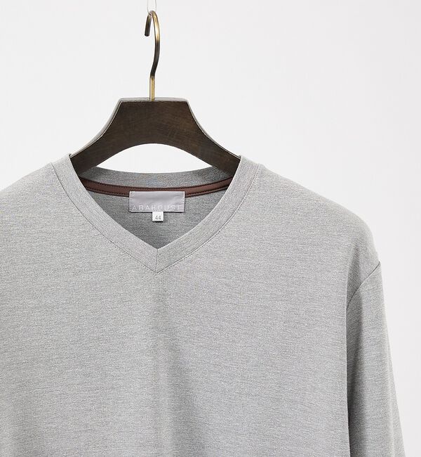 ABAHOUSE「ポンチ Vネック 長袖Tシャツ」|Tシャツ・カットソー|