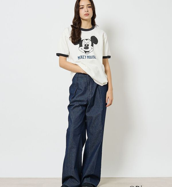 Rouge vif「【JOHNBULL/ジョンブル】MICKEY MOUSE RINGER T/ミッ」|Tシャツ・カットソー|