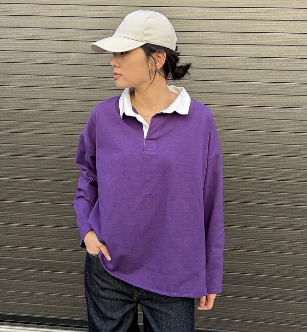 Rouge vif「【MICA＆DEAL / マイカ＆ディール】ラガーシャツ / ロングスリーブTシ」|Tシャツ・カットソー|パープル