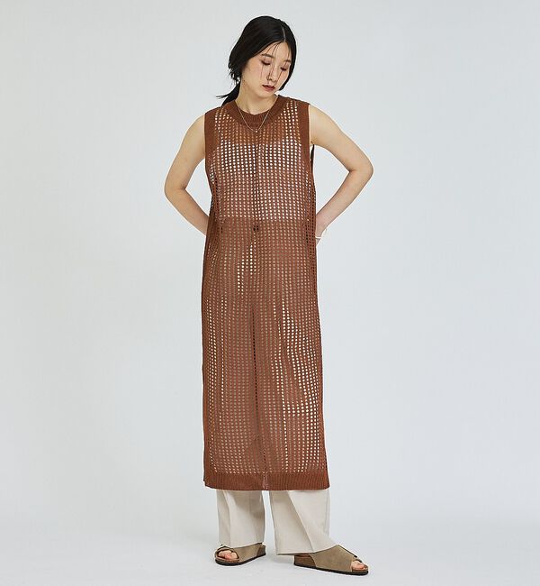 abahouse mavie「【レイヤード】メッシュニットワンピース」|ワンピース|