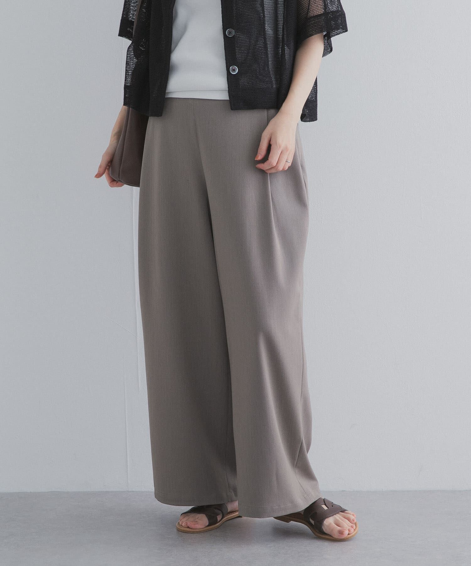 URBAN RESEARCH DOORS「『仁村紗和さん着用』『UR TECH』完声9分丈ワイドパンツ」|その他|グレー系その他