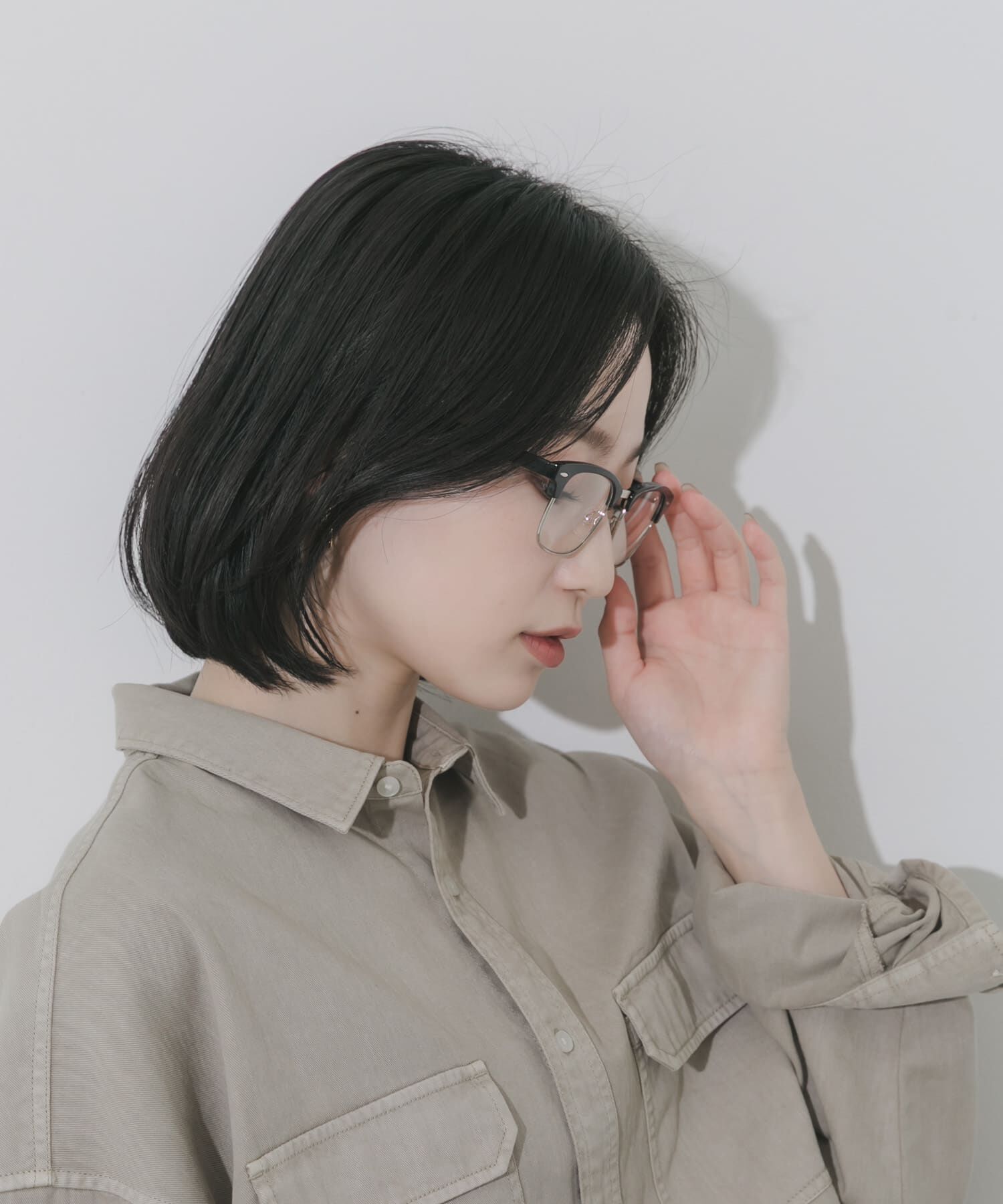 SMELLY「ハーフリムスクエアダテメガネ」|メガネ|