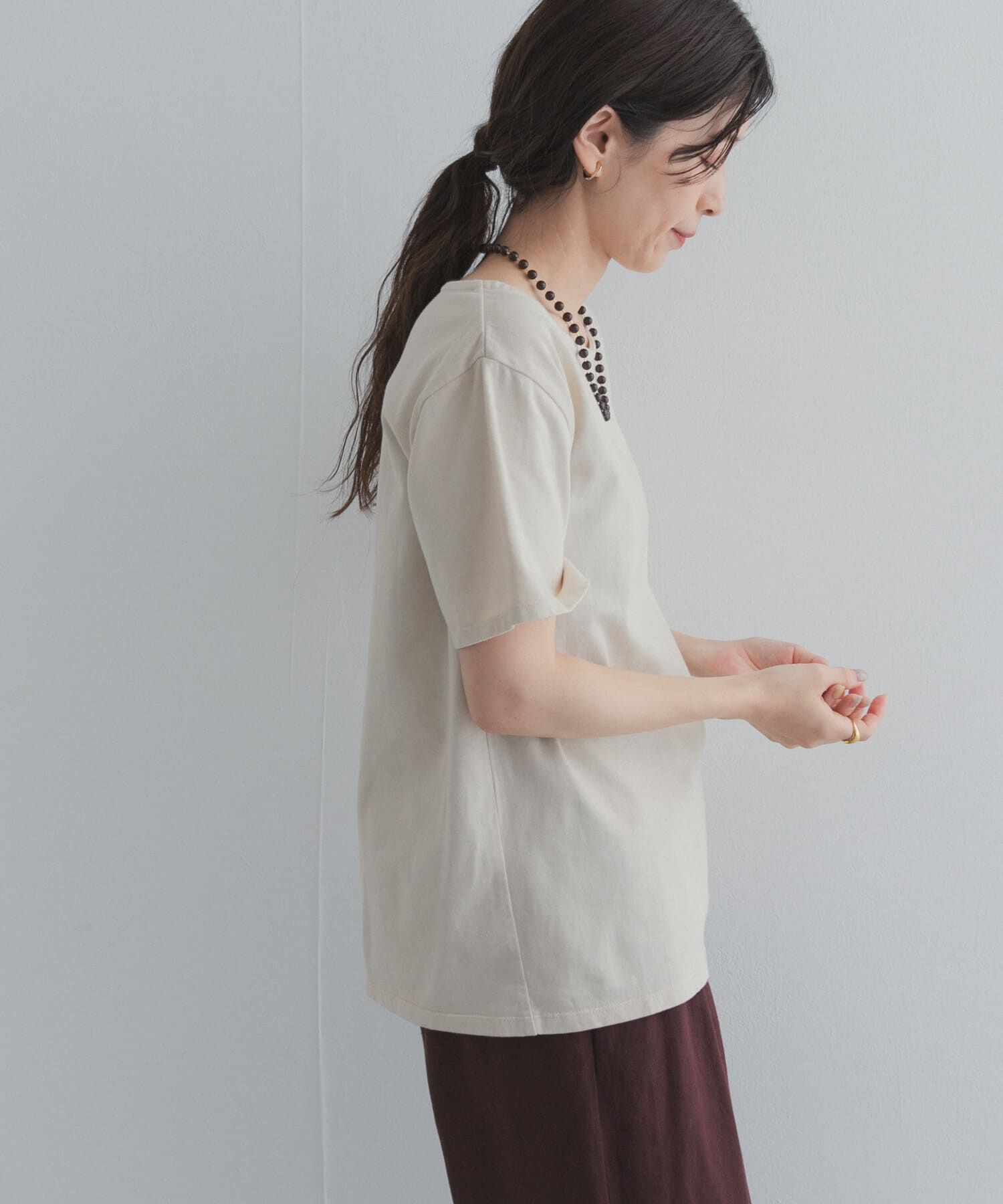 URBAN RESEARCH DOORS「GrowOrganicボートネックTシャツ」|Tシャツ・カットソー|