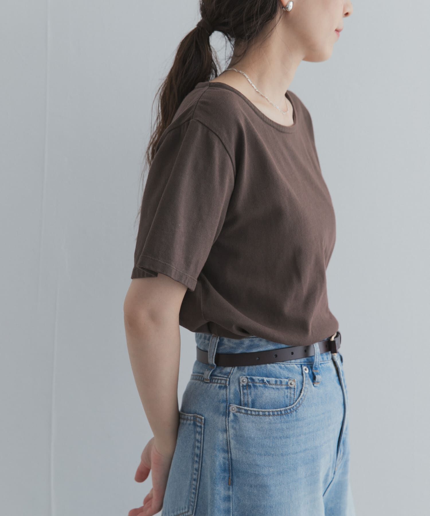 URBAN RESEARCH DOORS「GrowOrganicボートネックTシャツ」|Tシャツ・カットソー|