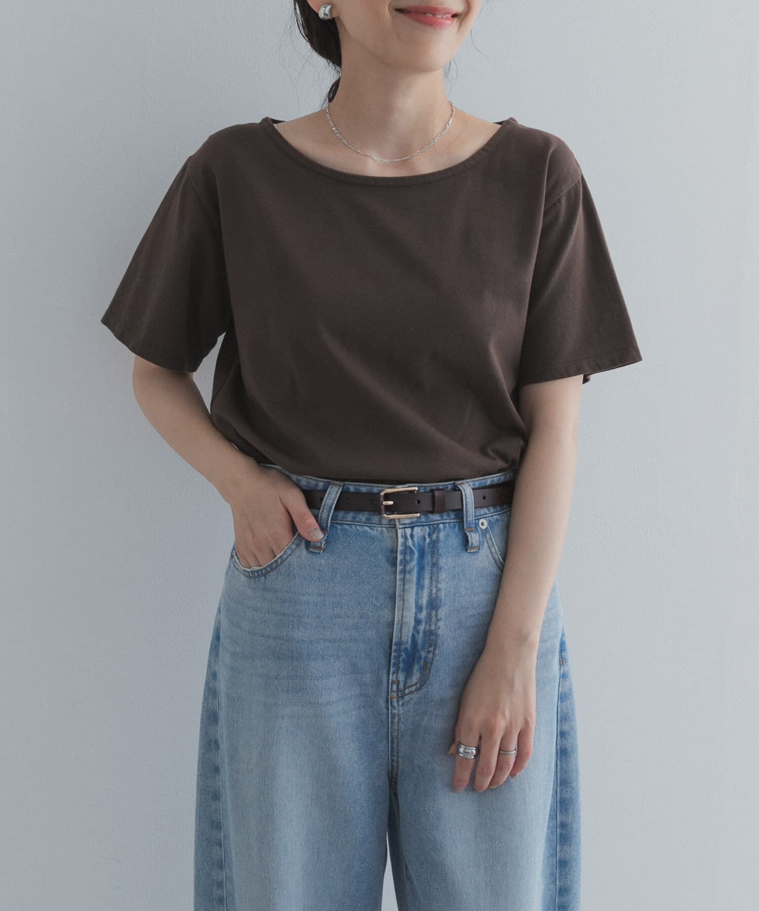 URBAN RESEARCH DOORS「GrowOrganicボートネックTシャツ」|Tシャツ・カットソー|
