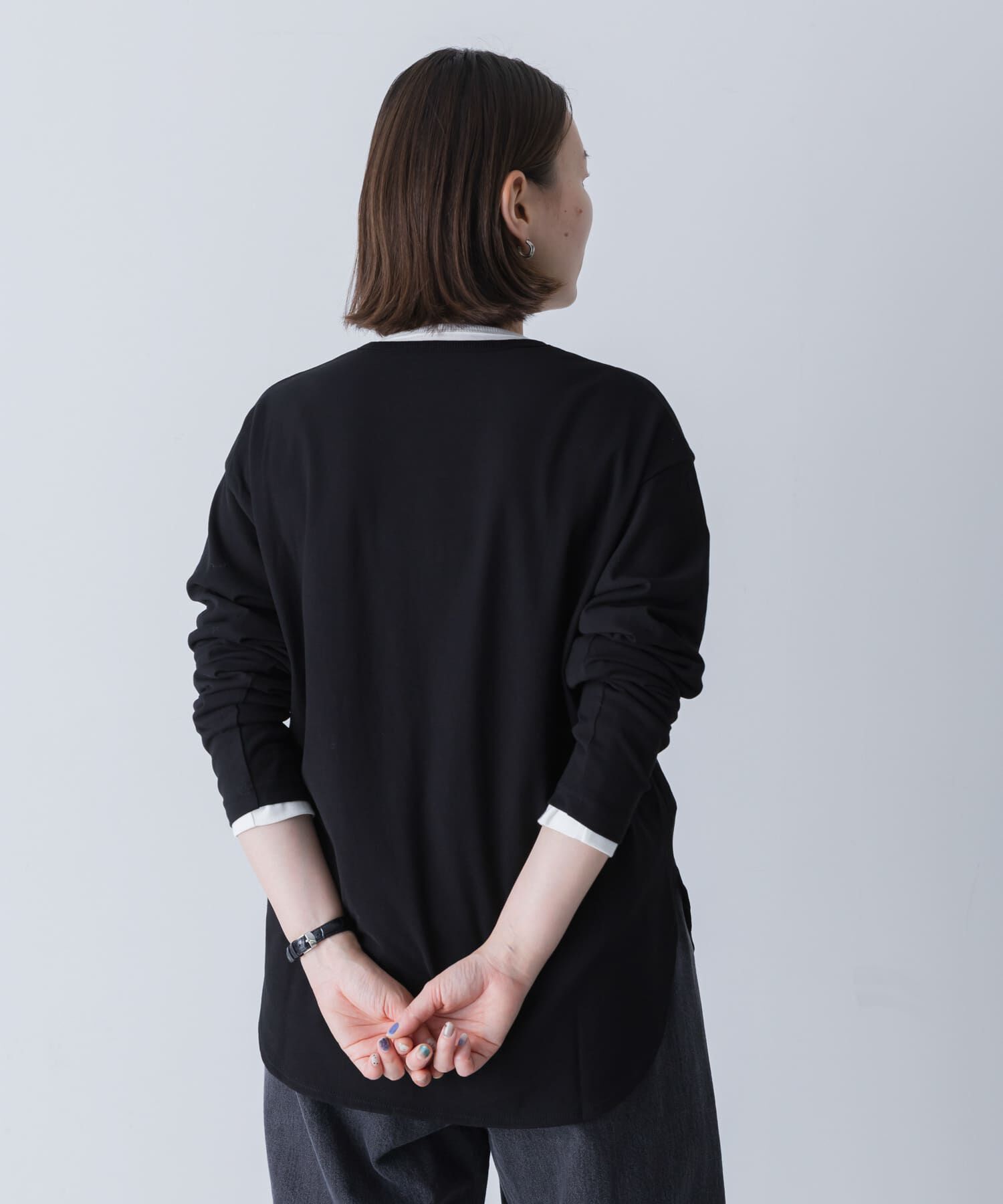 かぐれ「ヘンリーネックコットンカットソー」|Tシャツ・カットソー|