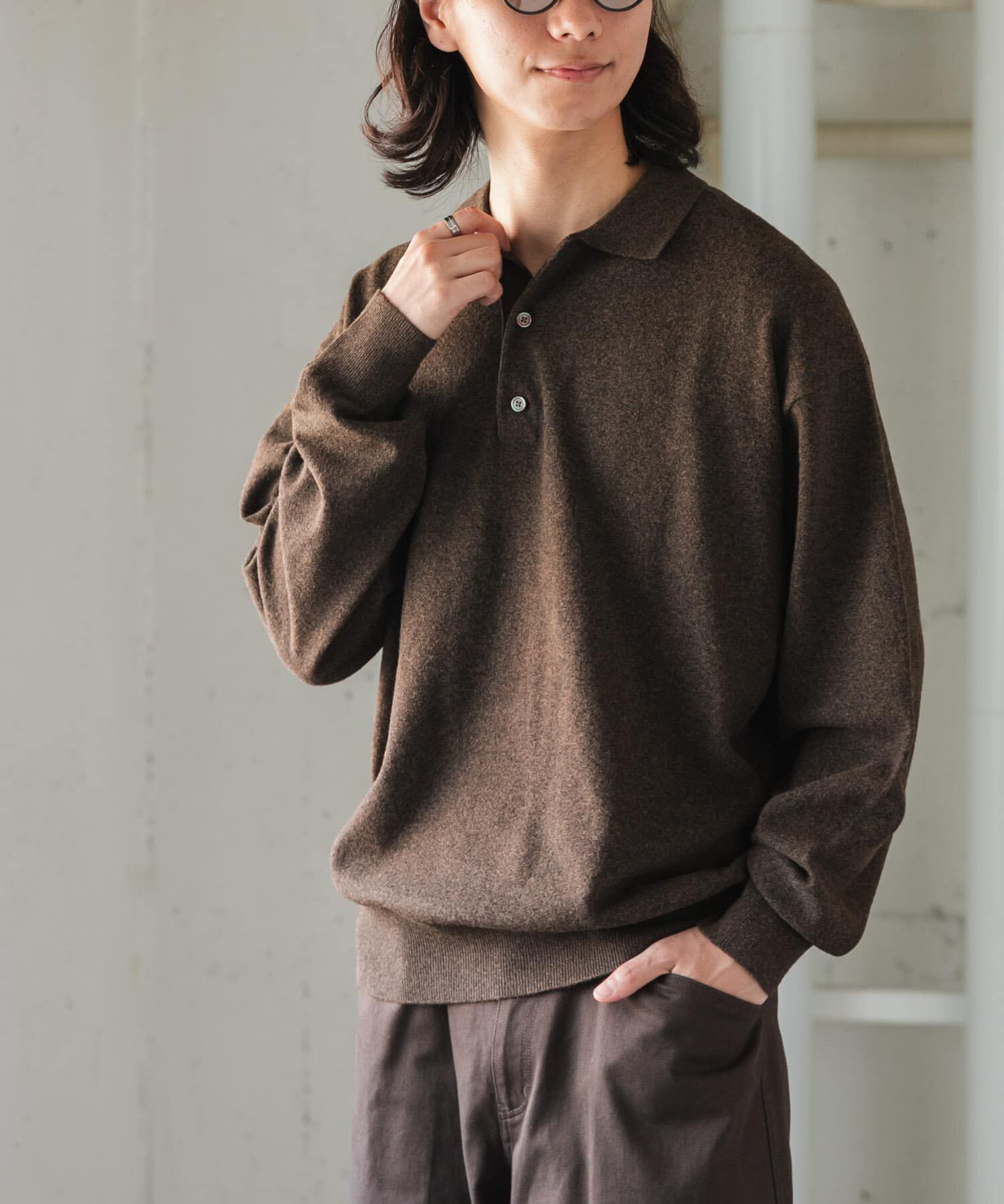 URBAN RESEARCH DOORS「FORK&SPOON　PROVORONE ニットポロプルオーバー」|ニット・セーター|
