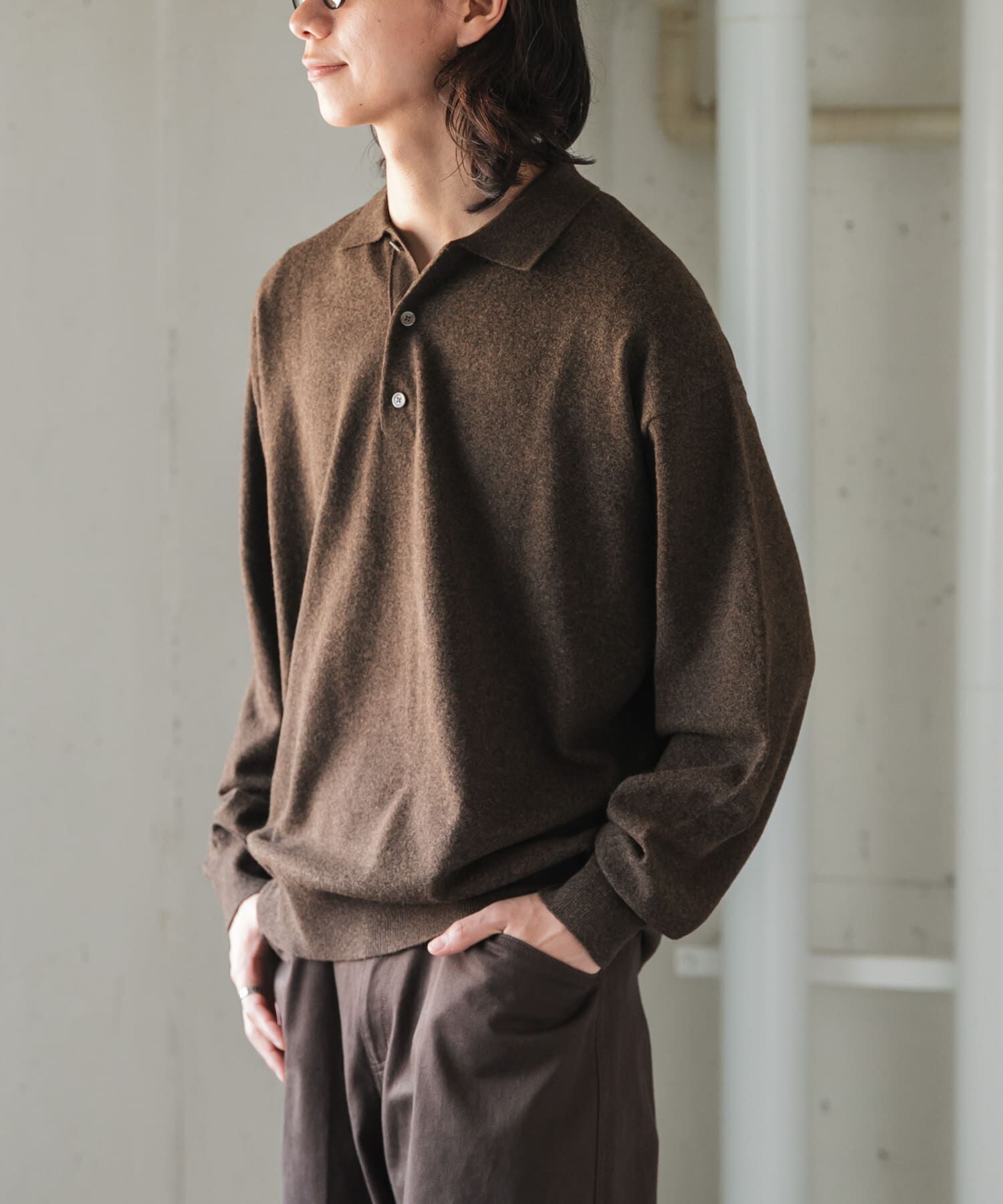 URBAN RESEARCH DOORS「FORK&SPOON　PROVORONE ニットポロプルオーバー」|ニット・セーター|