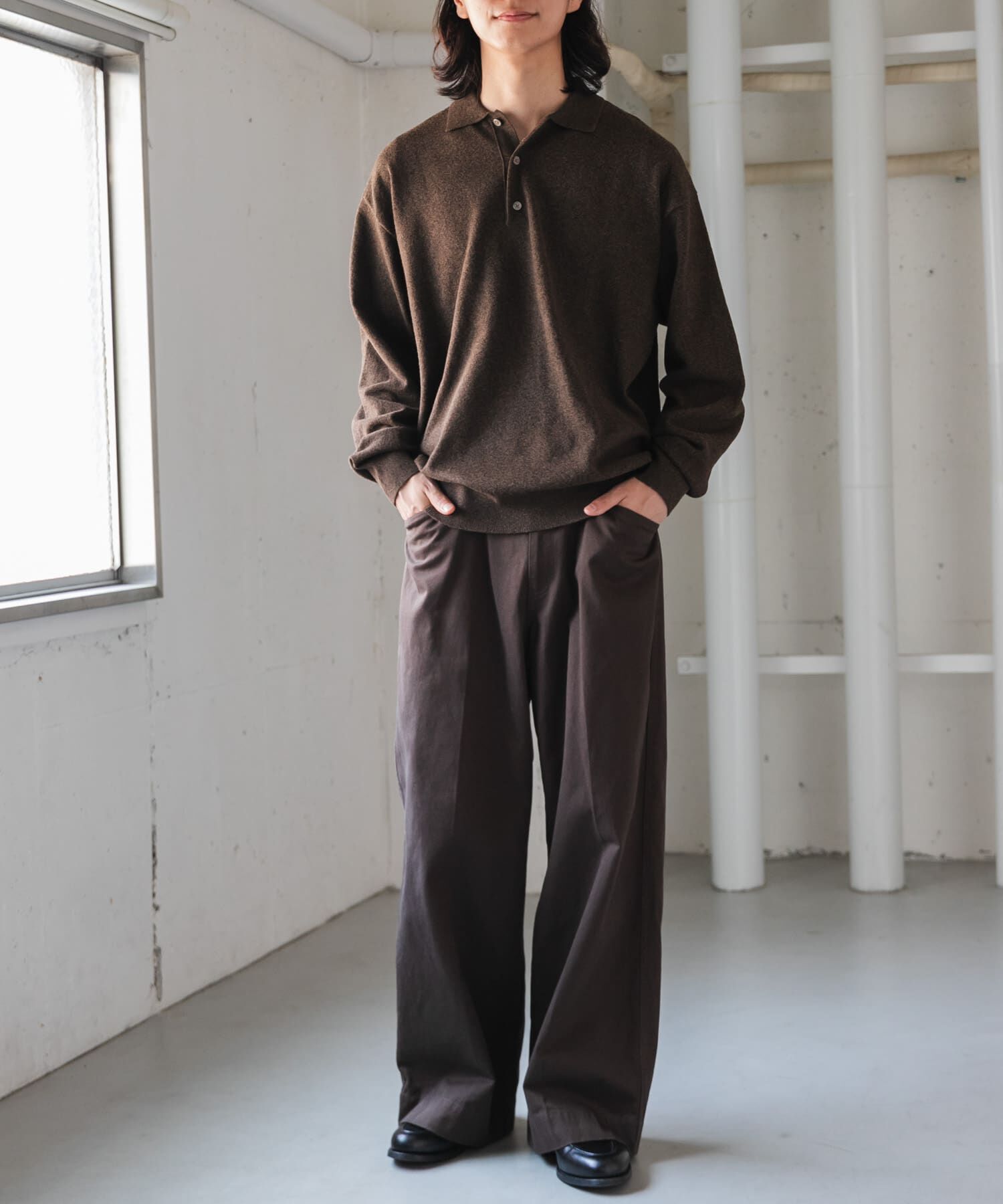URBAN RESEARCH DOORS「FORK&SPOON　PROVORONE ニットポロプルオーバー」|ニット・セーター|