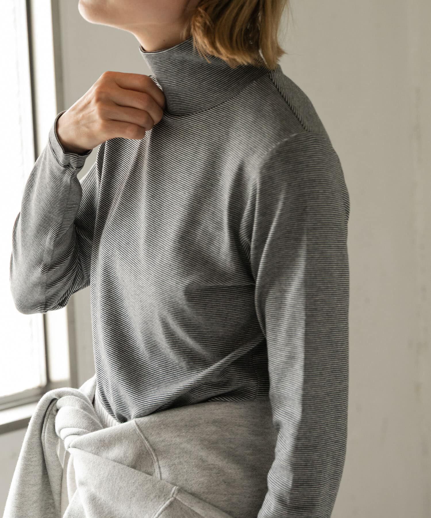 URBAN RESEARCH DOORS「FORK&SPOON　ベアジャージータートルネックプルオーバー」|Tシャツ・カットソー|ブラック系その他