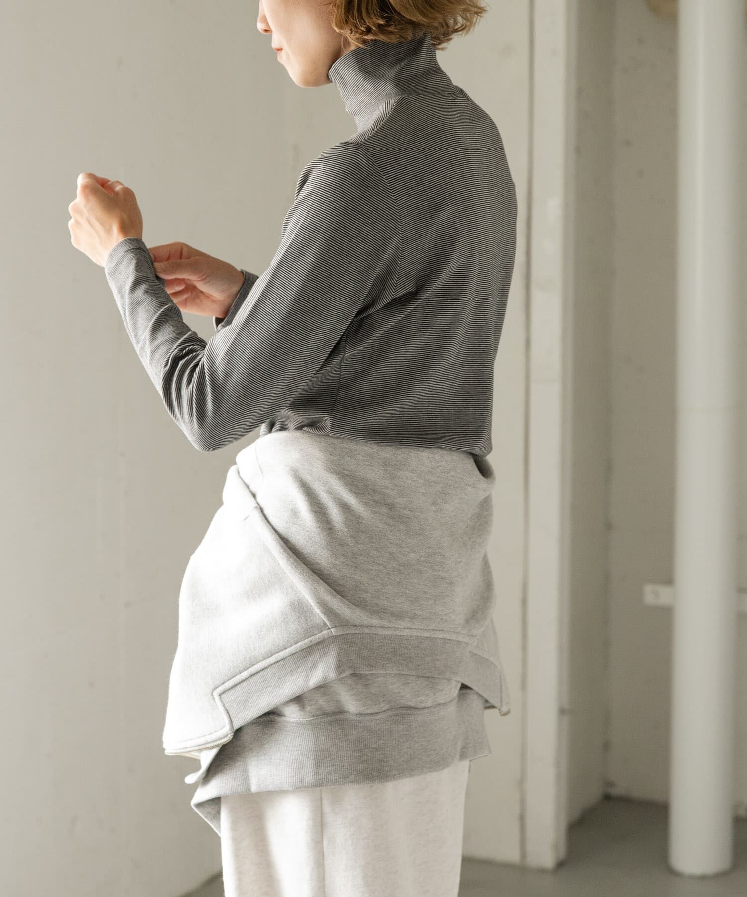 URBAN RESEARCH DOORS「FORK&SPOON　ベアジャージータートルネックプルオーバー」|Tシャツ・カットソー|
