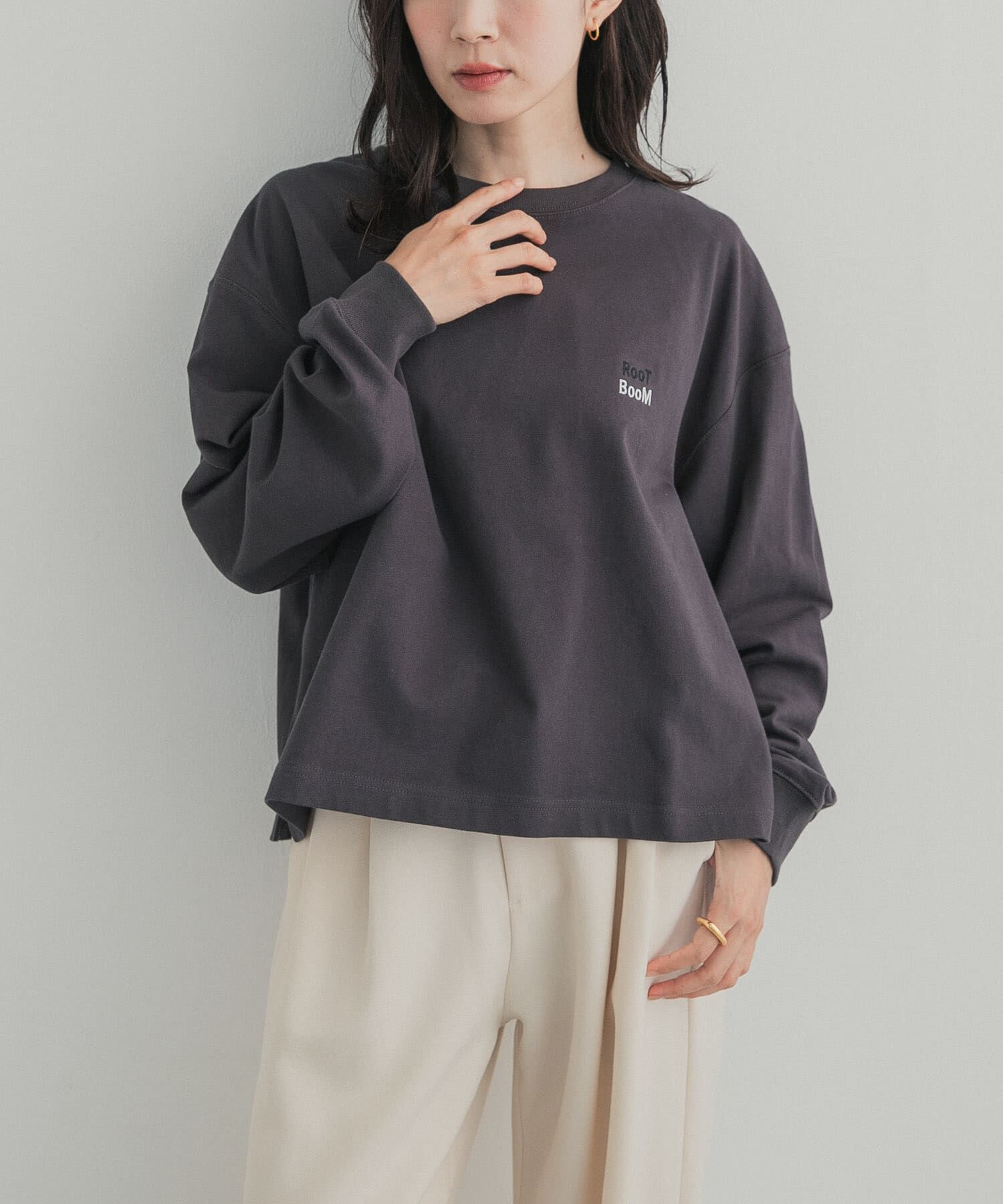 URBAN RESEARCH DOORS「GrowOrganic 刺しゅうロングスリーブTシャツ」|Tシャツ・カットソー|