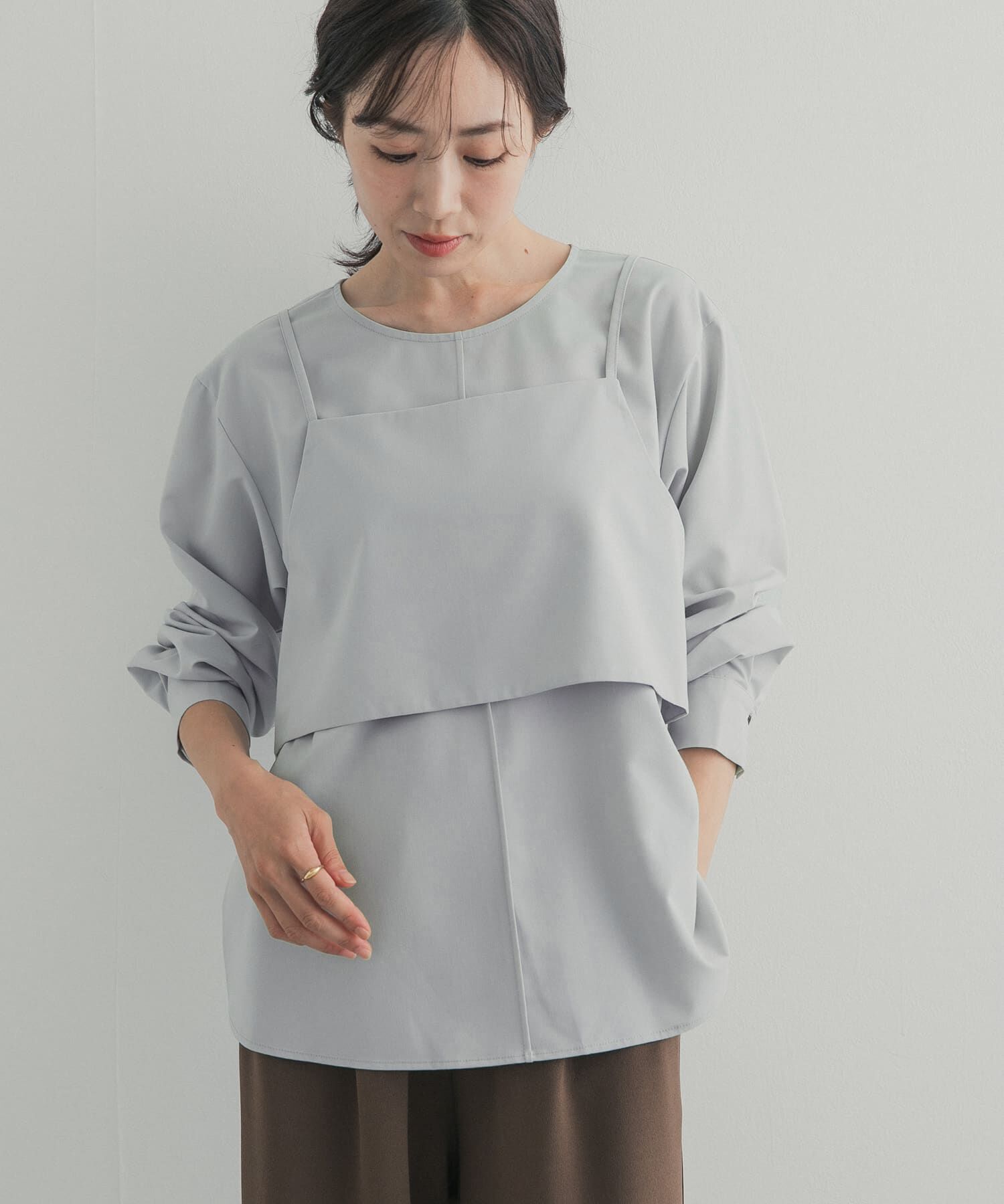 URBAN RESEARCH DOORS「『一部WEB限定カラー』キャミレイヤードブラウス」|シャツ・ブラウス|