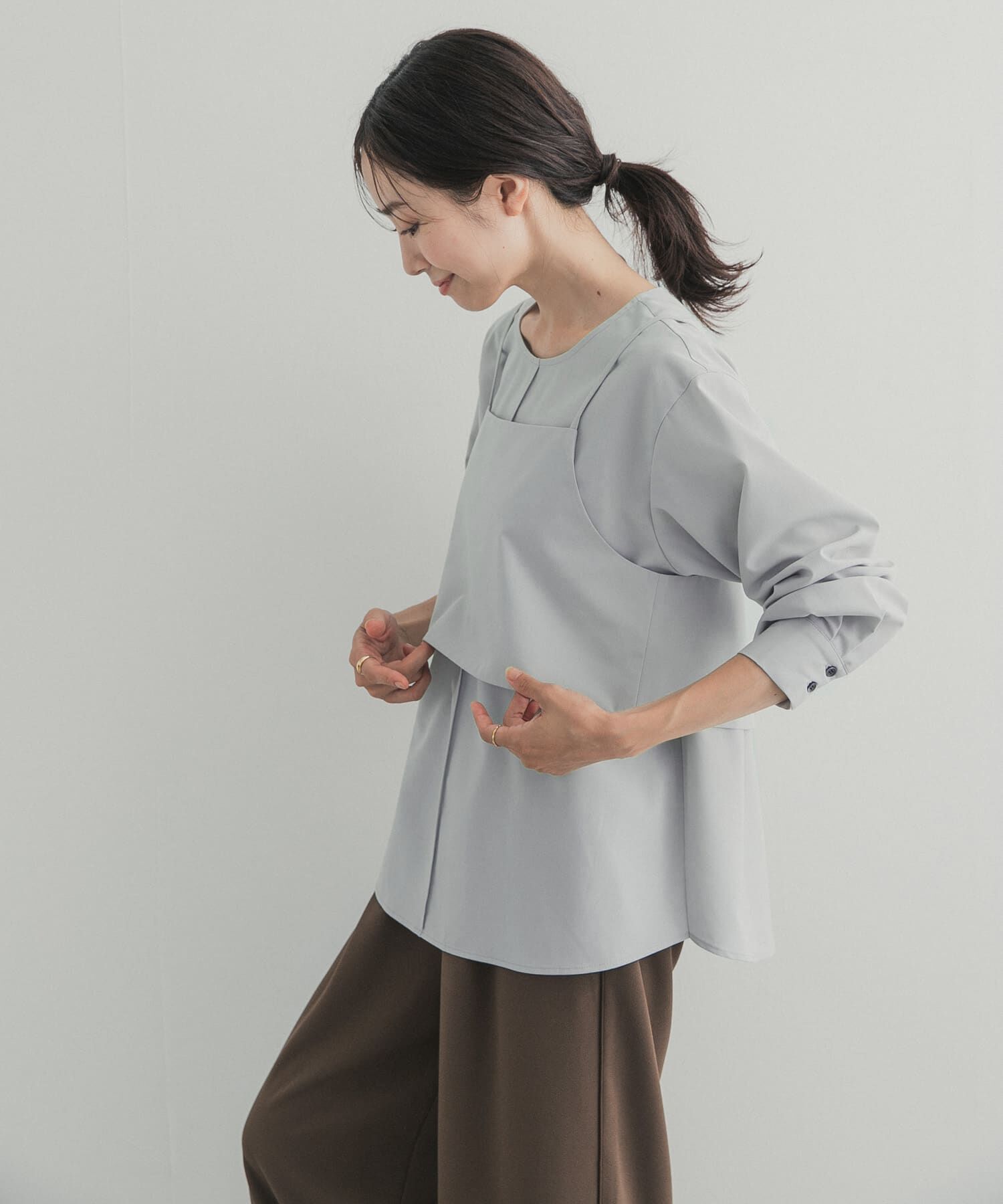 URBAN RESEARCH DOORS「『一部WEB限定カラー』キャミレイヤードブラウス」|シャツ・ブラウス|