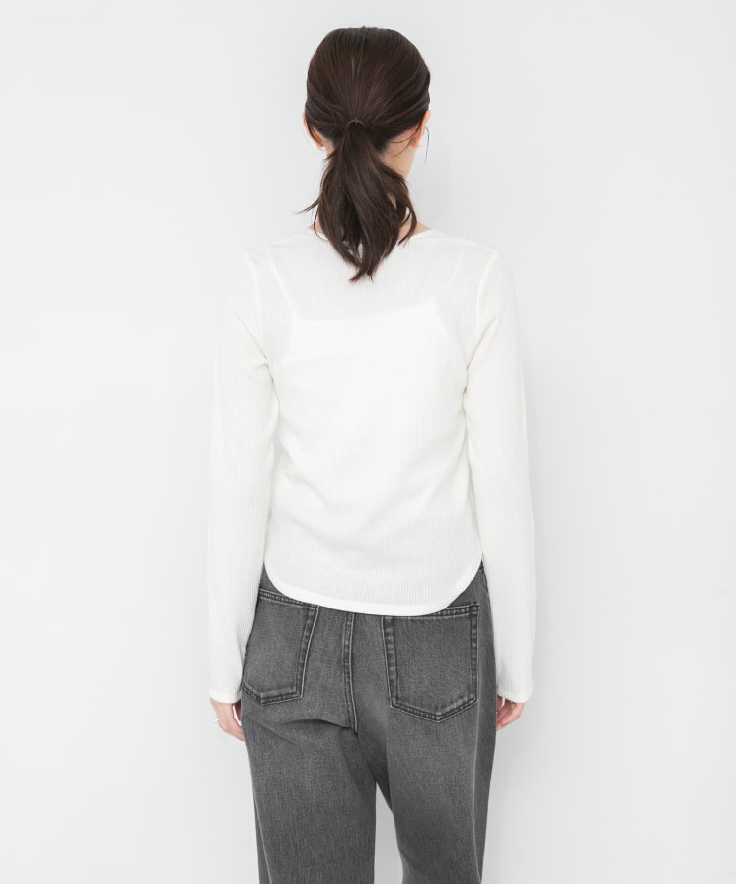 URBAN RESEARCH「V-NECK LACE RIB TOPS」|Tシャツ・カットソー|