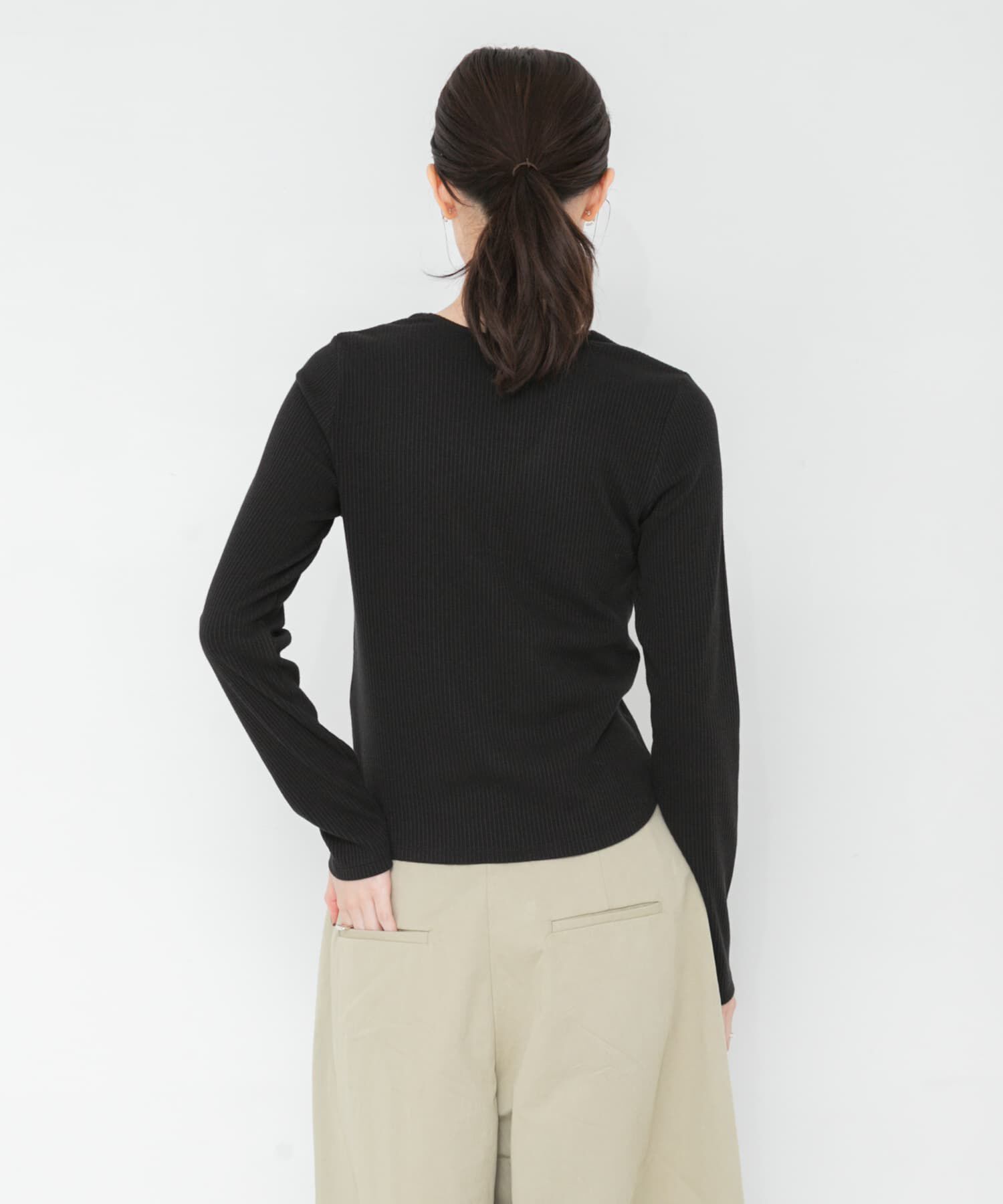 URBAN RESEARCH「V-NECK LACE RIB TOPS」|Tシャツ・カットソー|