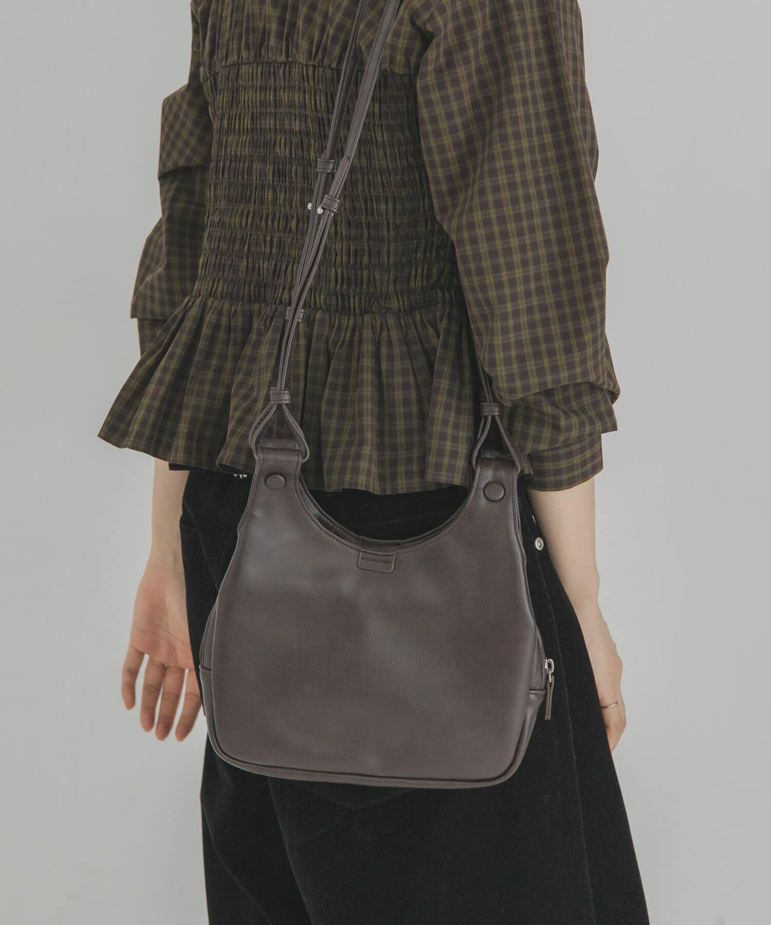  「ショルダーデザインミニBAG」|ショルダー・メッセンジャー|ダークブラウン