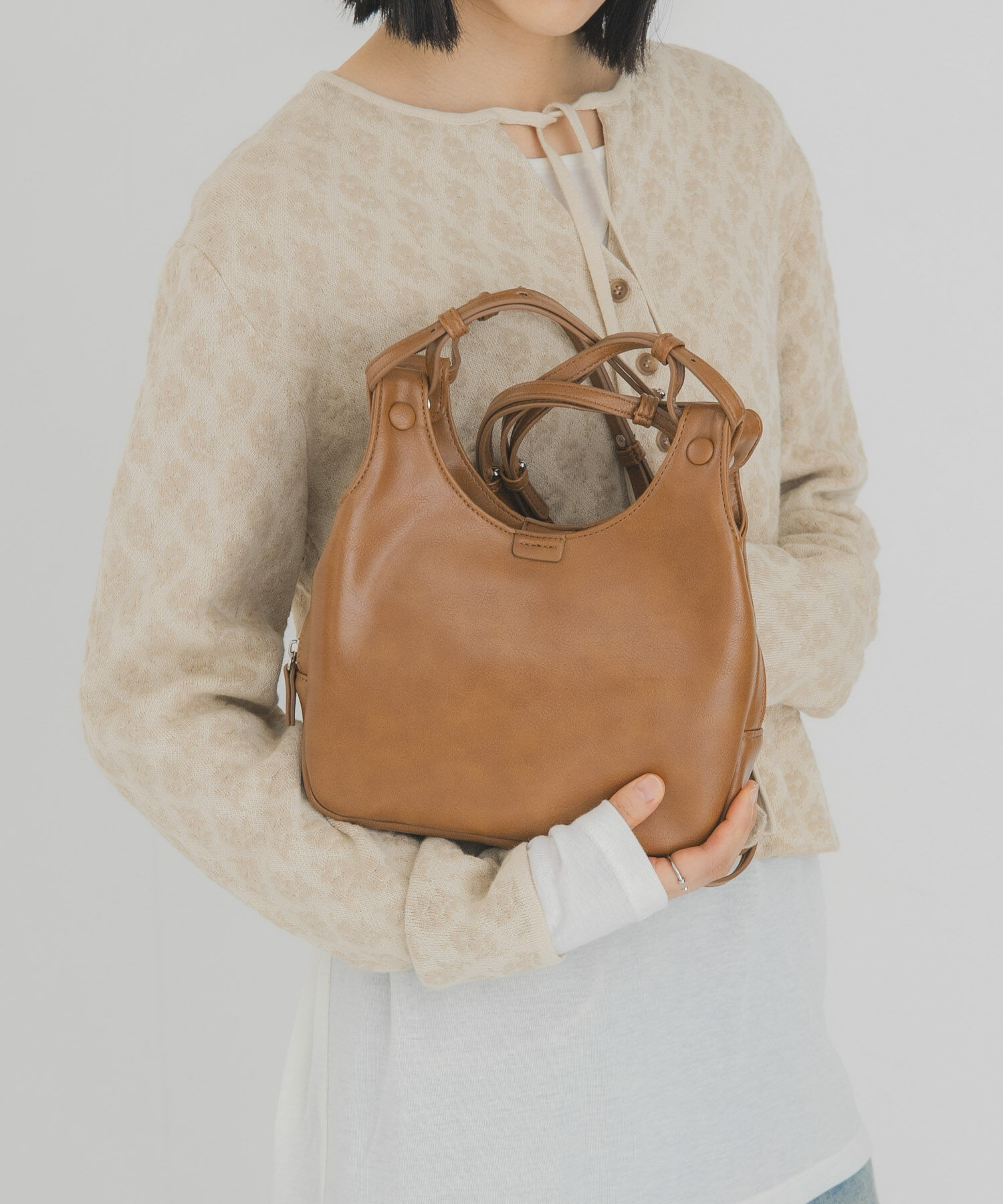  「ショルダーデザインミニBAG」|ショルダー・メッセンジャー|キャメル