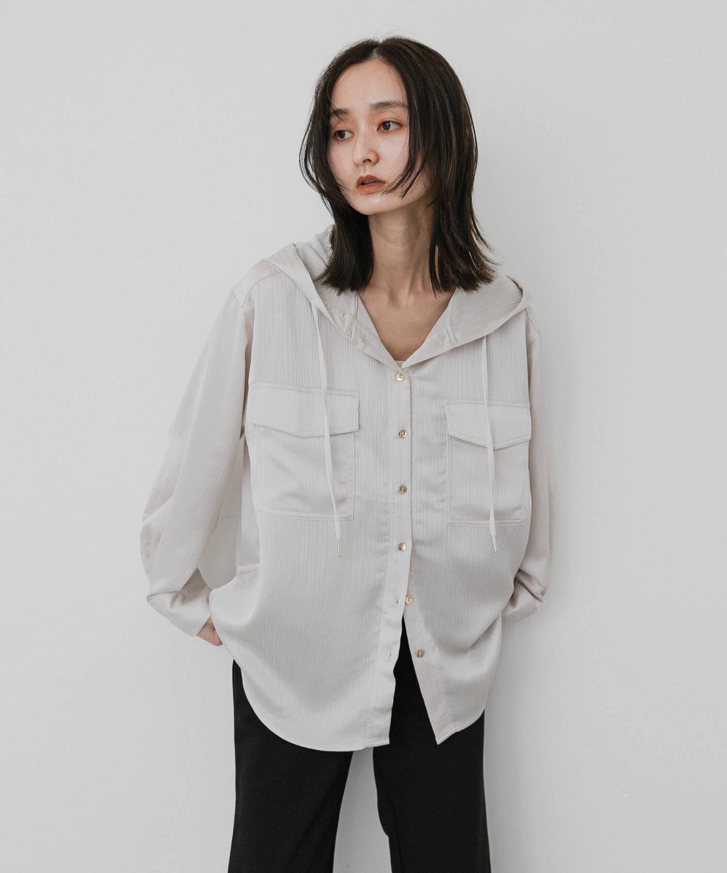SENSE OF PLACE by URBAN RESEARCH「サテンフーディシャツ」|シャツ・ブラウス|