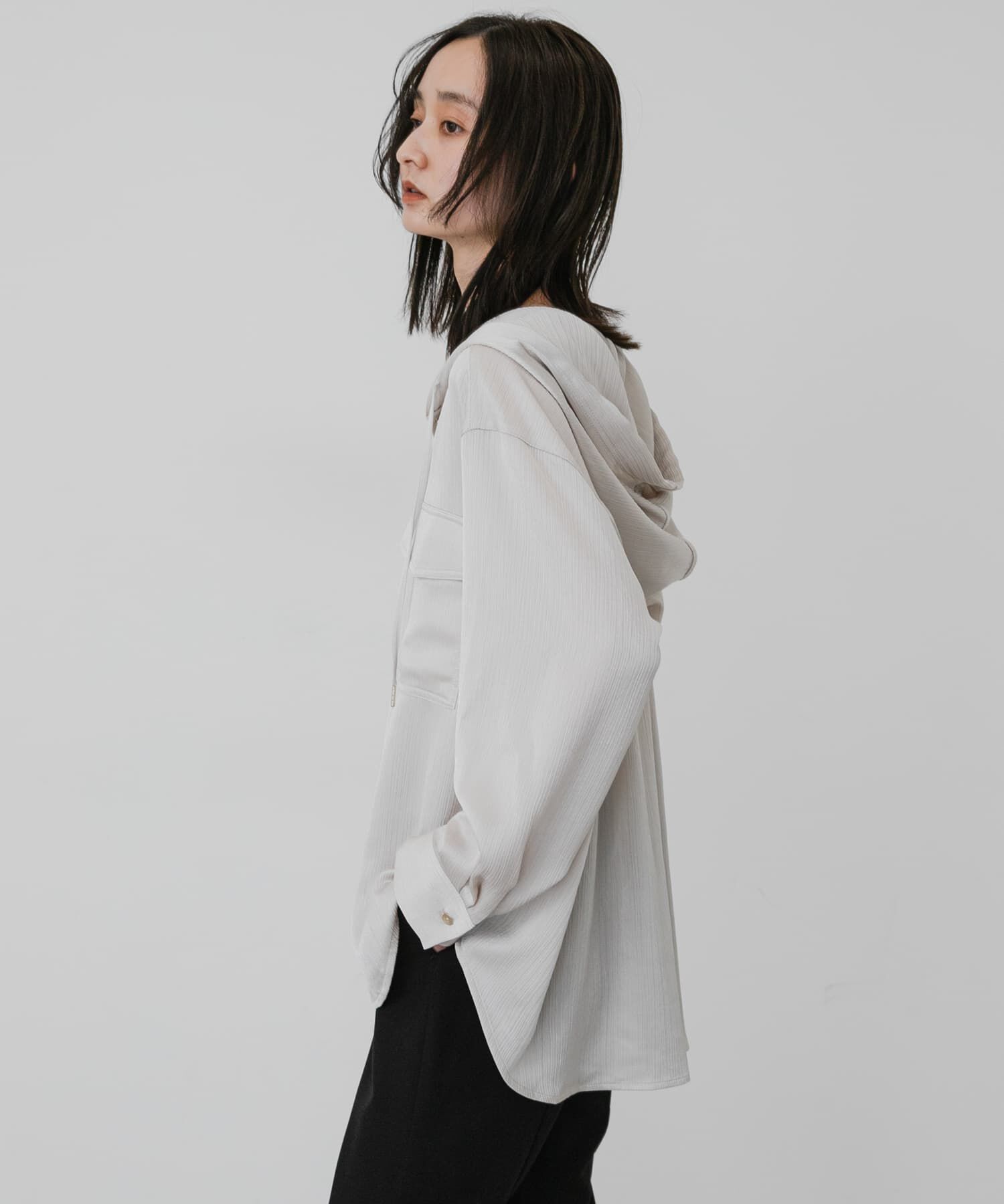 SENSE OF PLACE by URBAN RESEARCH「サテンフーディシャツ」|シャツ・ブラウス|