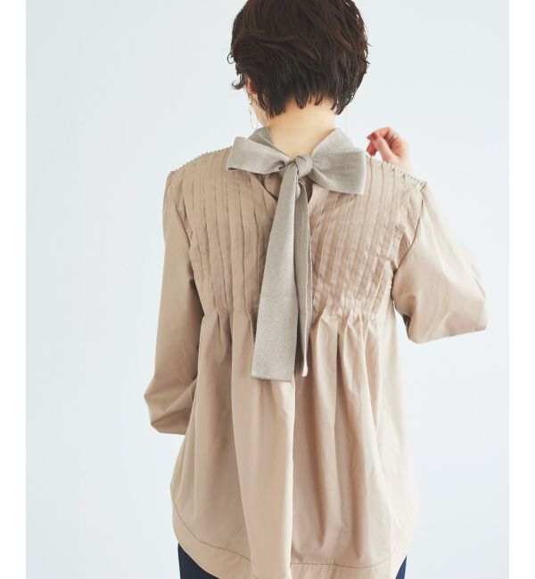 le.coeur blanc「《手洗い可能》TORRAZZO DONNAニット&times;布帛ブラウス」|シャツ・ブラウス|