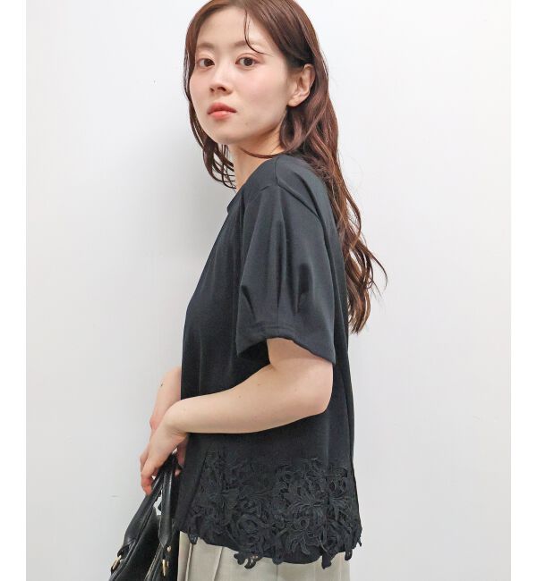  「サイドレースカットソー」|Tシャツ・カットソー|ブラック