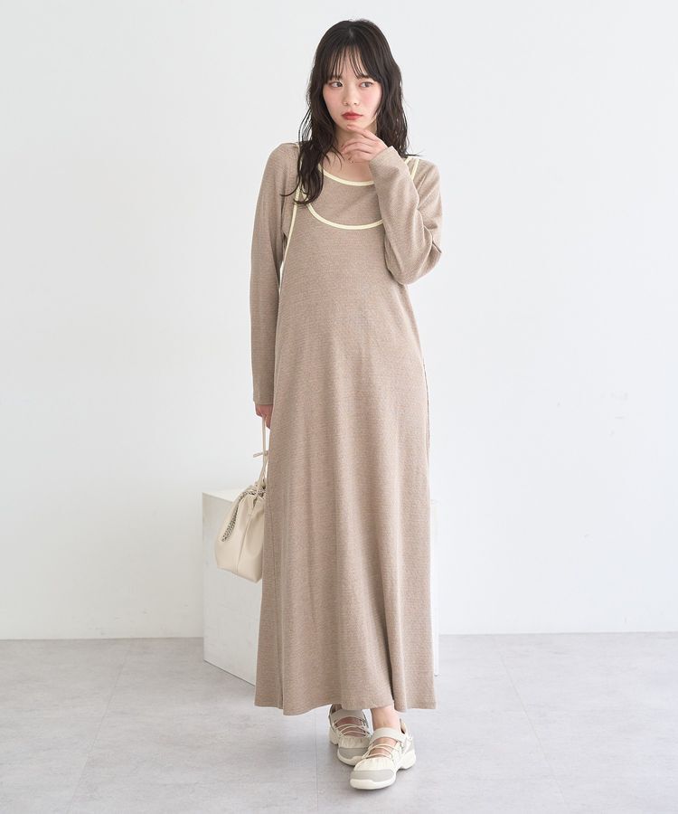 earth music&ecology「【2点SET】レイヤードバイカラーカットワンピース」|ワンピース|