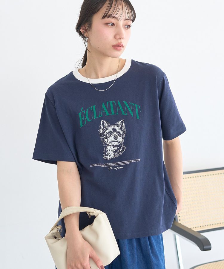 earth music&ecology「【接触冷感】アソートリンガーTシャツ」|Tシャツ・カットソー|Navy