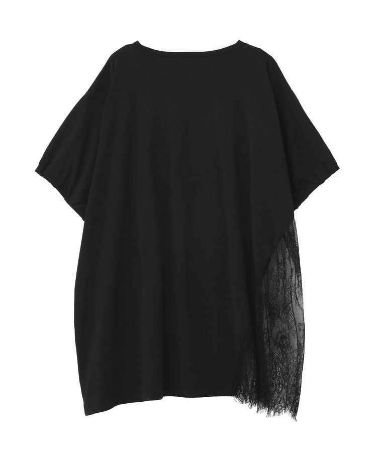 earth music&ecology「アシメレースビッグTシャツ」|チュニック|