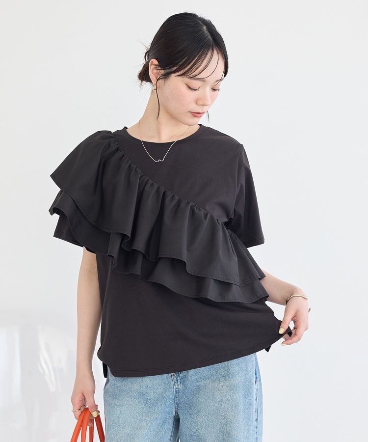 earth music&ecology「【接触冷感】フリルプルオーバー」|Tシャツ・カットソー|