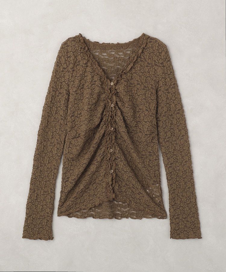 earth music&ecology「レースフリルカーディガン」|Tシャツ・カットソー|