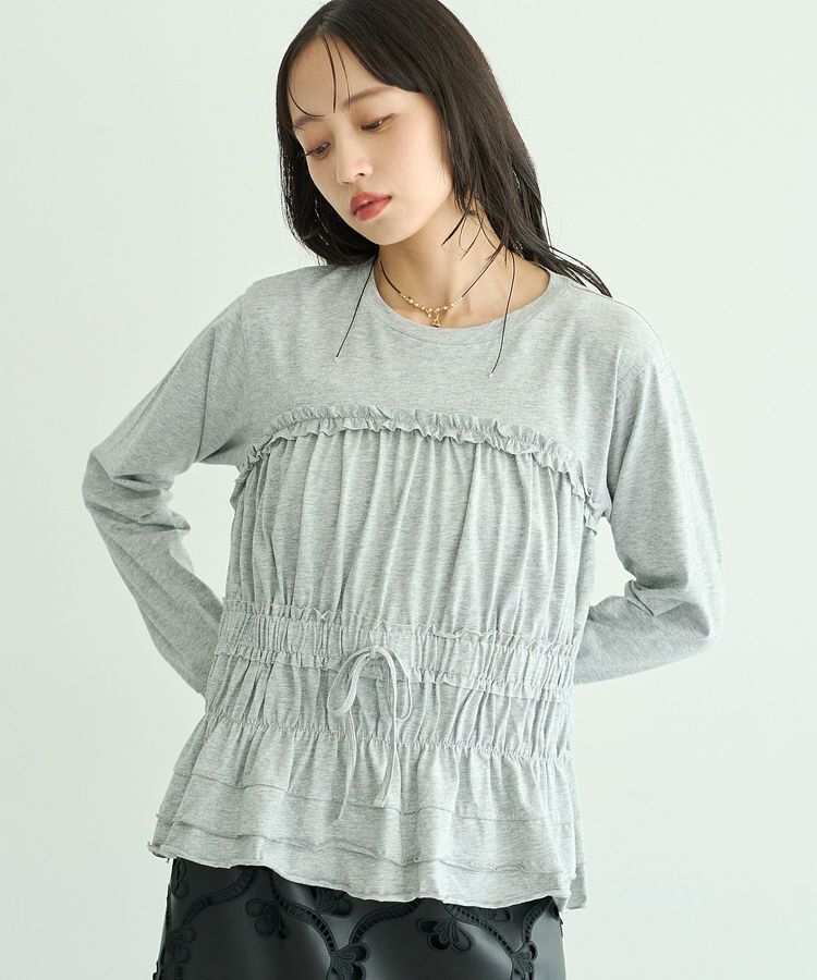 earth music&ecology「ビスチェ風シャーリングプルオーバー」|Tシャツ・カットソー|