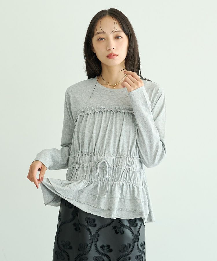 earth music&ecology「ビスチェ風シャーリングプルオーバー」|Tシャツ・カットソー|