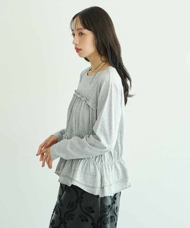 earth music&ecology「ビスチェ風シャーリングプルオーバー」|Tシャツ・カットソー|
