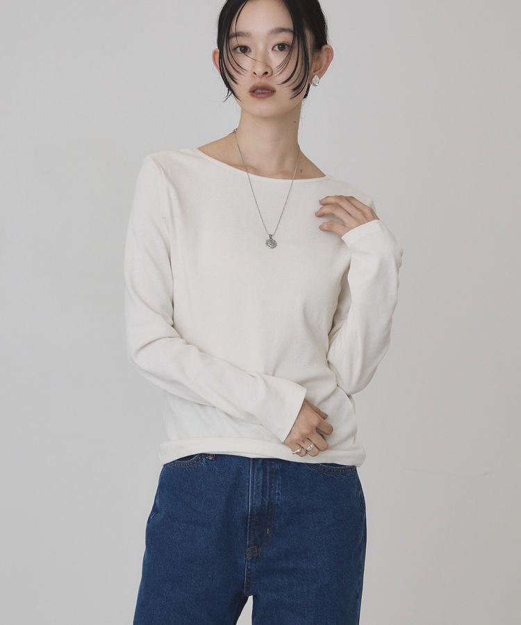 AMERICAN HOLIC「【抗菌防臭】2WAYスクエアネックプルオーバー」|Tシャツ・カットソー|Off White