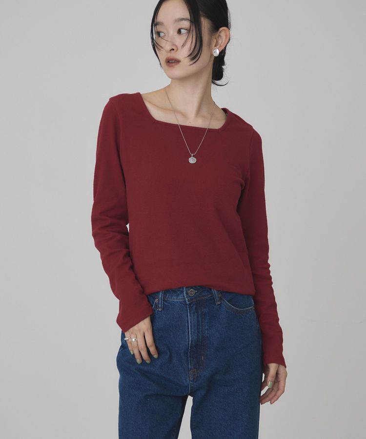 AMERICAN HOLIC「【抗菌防臭】2WAYスクエアネックプルオーバー」|Tシャツ・カットソー|Red