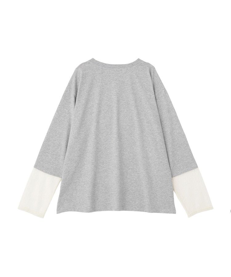 Green Parks「袖レースドッキング長袖ロゴTシャツ」|Tシャツ・カットソー|