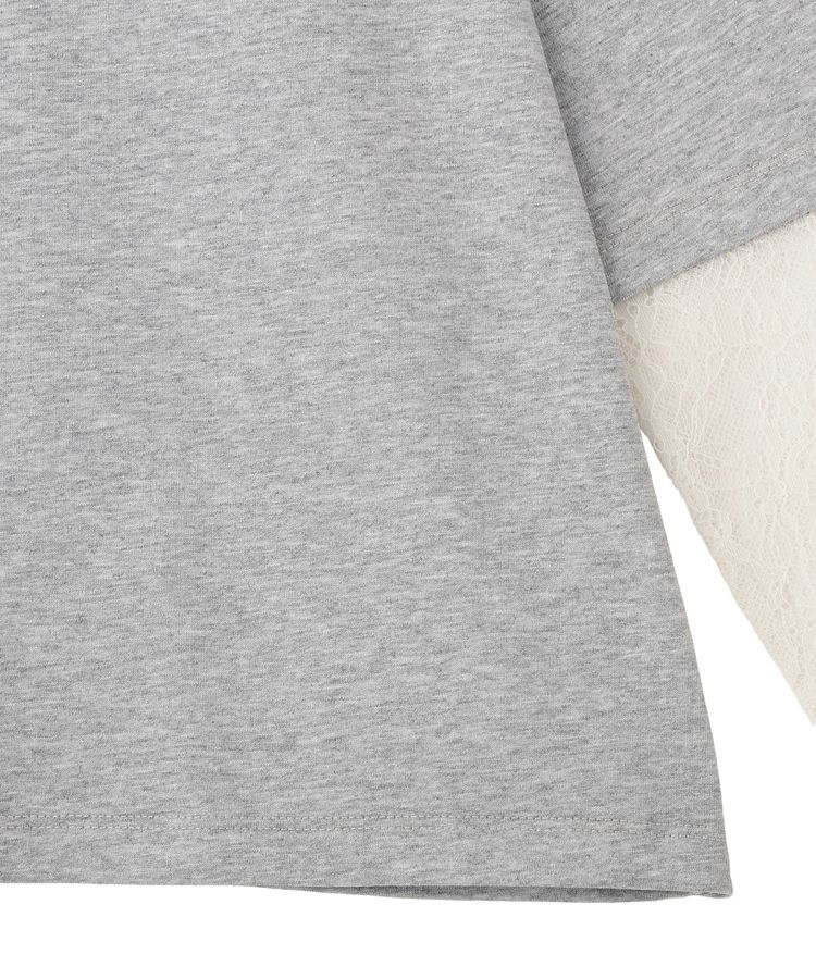 Green Parks「袖レースドッキング長袖ロゴTシャツ」|Tシャツ・カットソー|