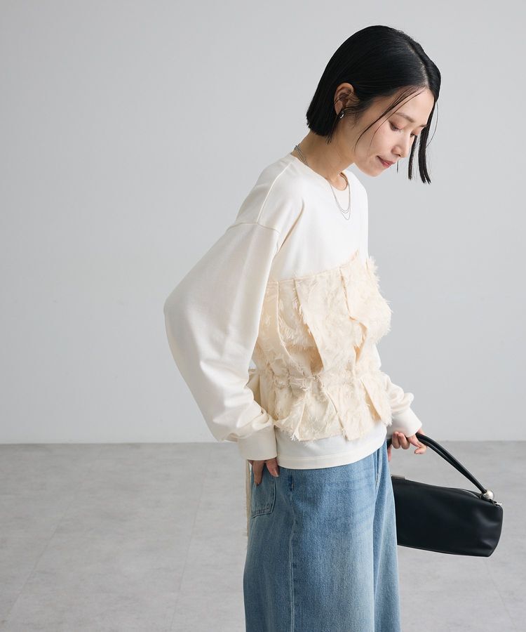 Green Parks「ジャガードビスチェドッキング裏毛プルオーバー」|Tシャツ・カットソー|