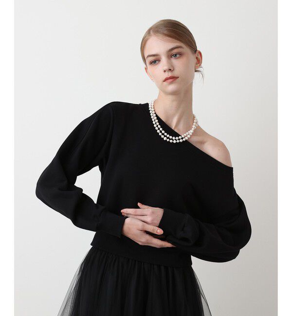 LOULOU WILLOUGHBY「オフショルスエットプルオーバー」|Tシャツ・カットソー|