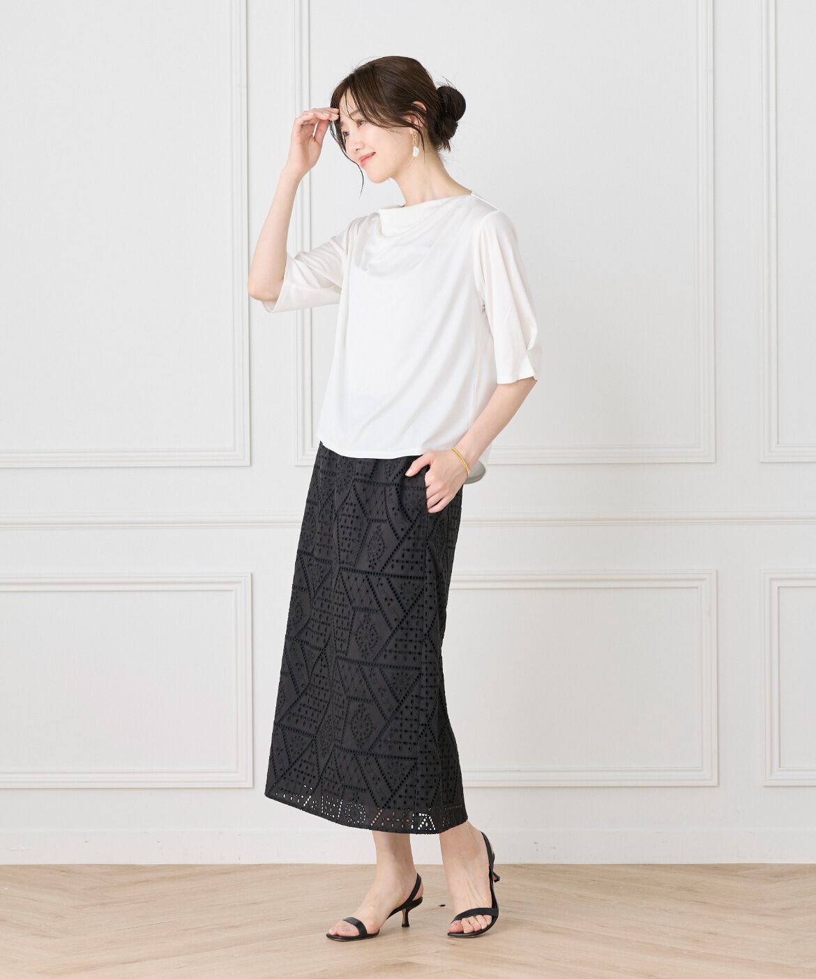 Le Souk「サテンドレーププルオーバー《日本製》」|Tシャツ・カットソー|