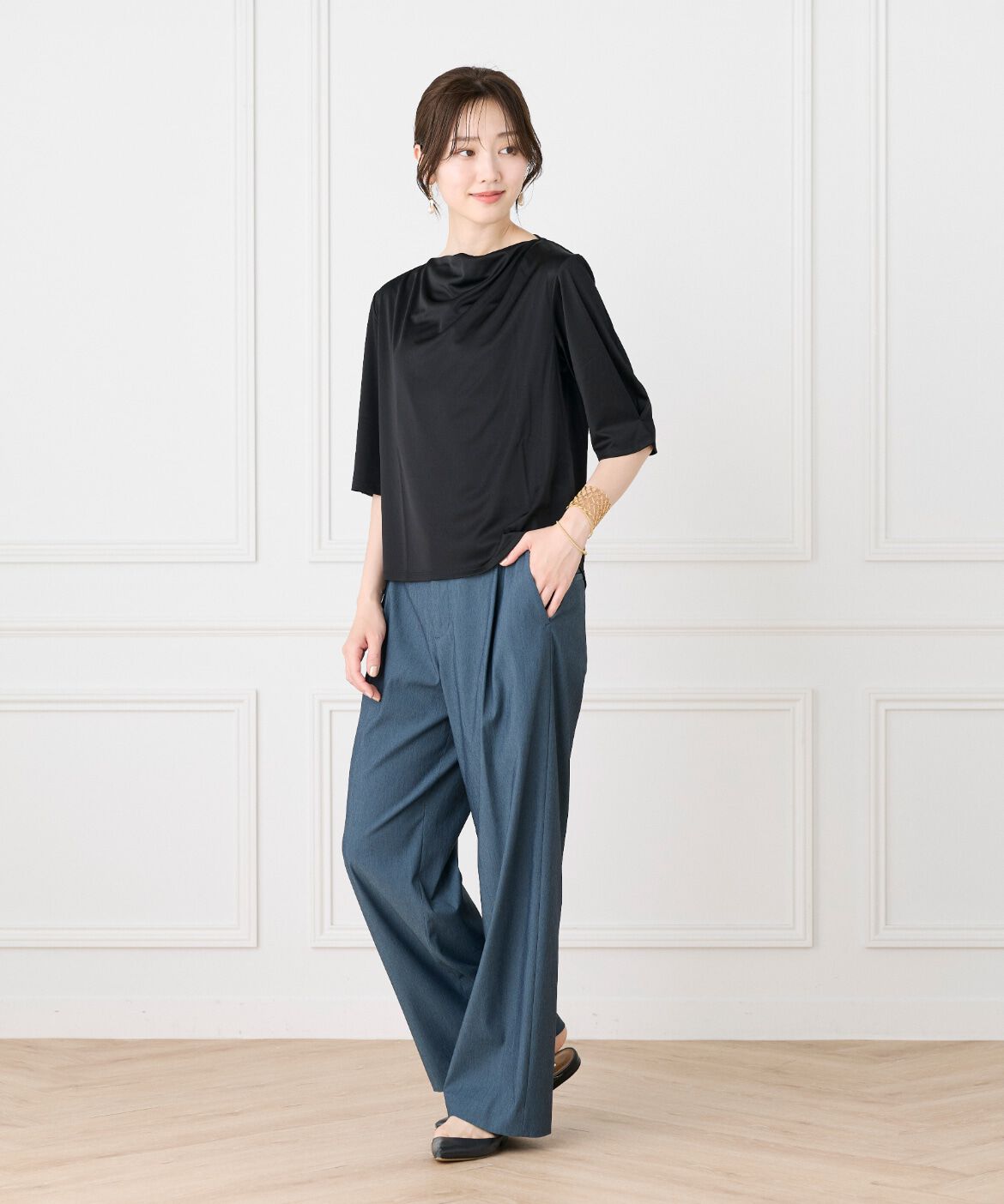 Le Souk「サテンドレーププルオーバー《日本製》」|Tシャツ・カットソー|