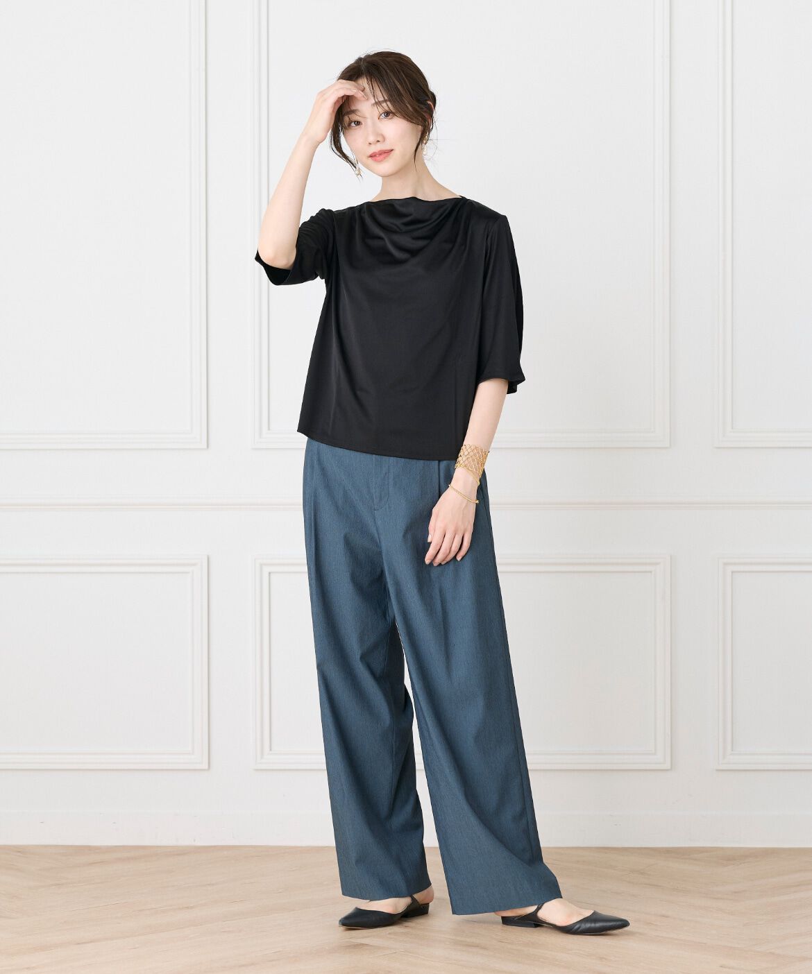 Le Souk「サテンドレーププルオーバー《日本製》」|Tシャツ・カットソー|