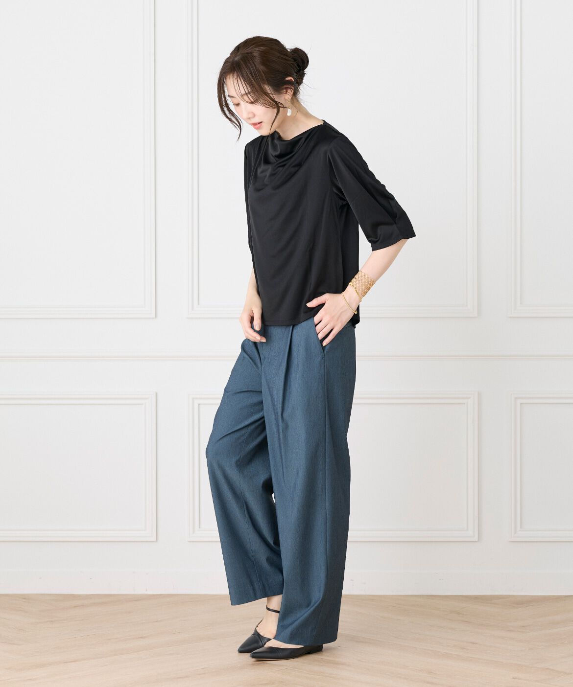 Le Souk「サテンドレーププルオーバー《日本製》」|Tシャツ・カットソー|