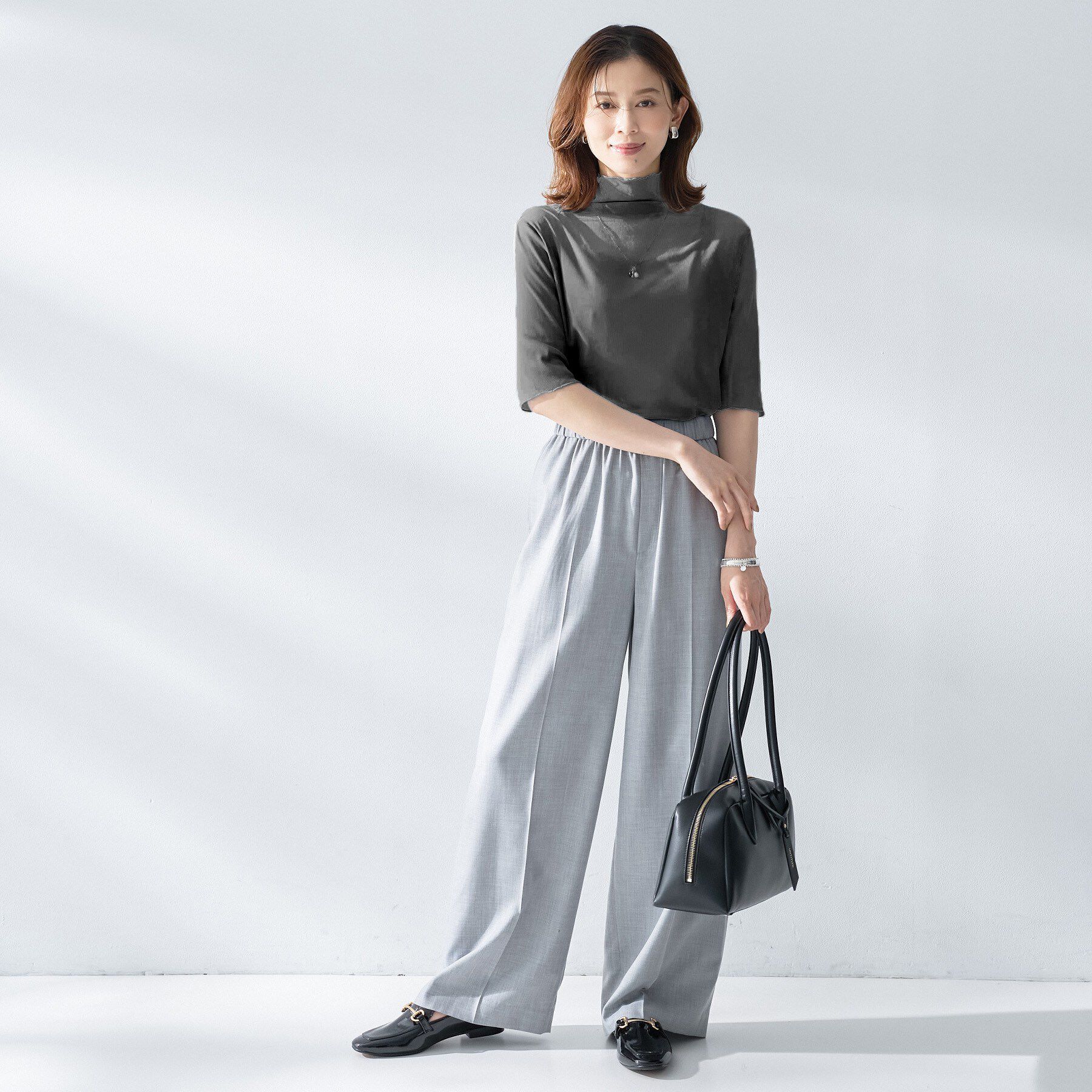 UNTITLED「【重ね着レイヤードに】シアーテレコハイネックトップス」|Tシャツ・カットソー|