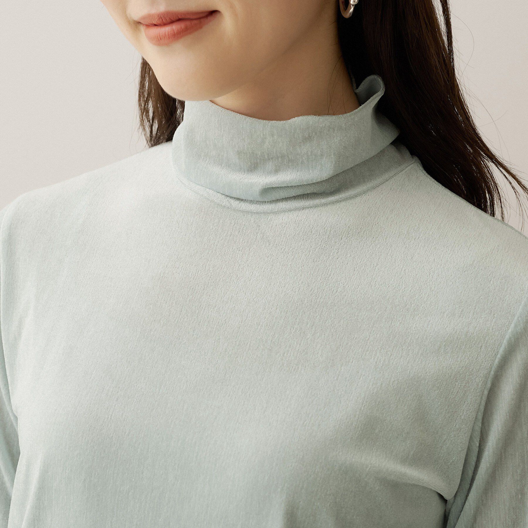 UNTITLED「【重ね着レイヤード】シアーベロアハイネックトップス」|Tシャツ・カットソー|
